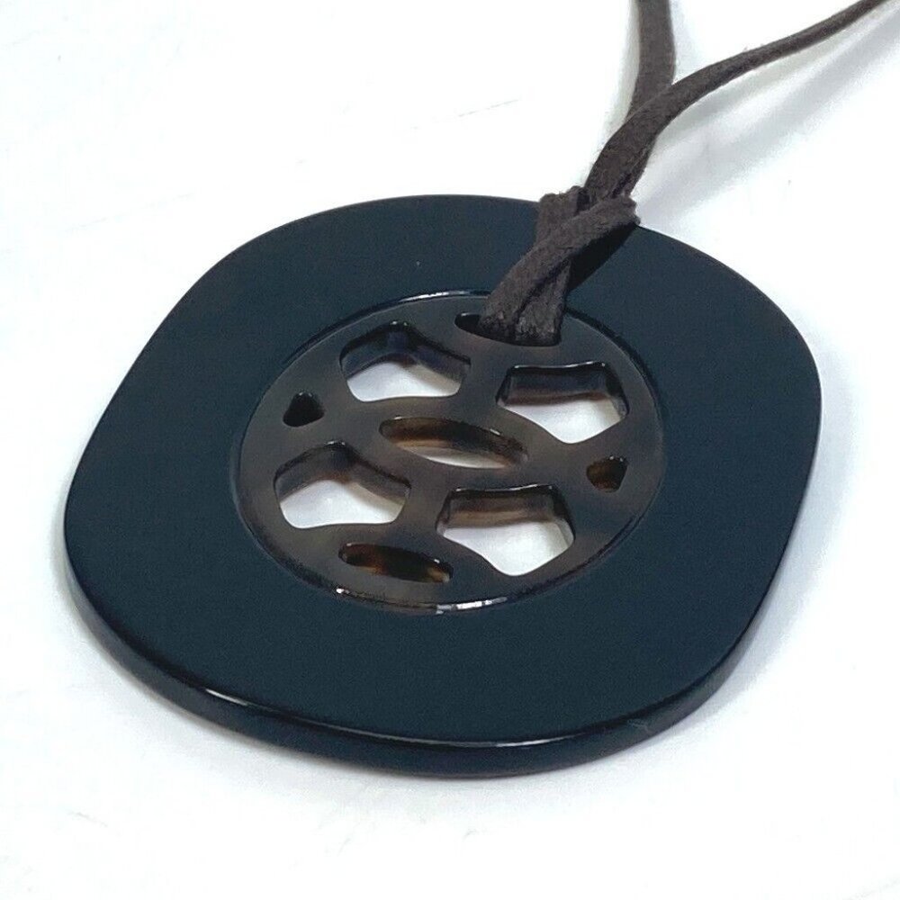 HERMES Lift PM Accessories Necklace Buffalo horn Brown - Picture 4 of 8